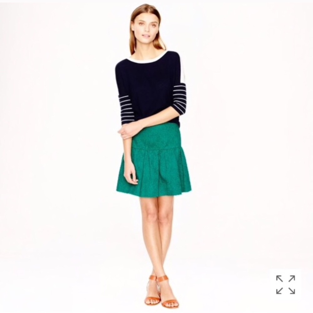 J. Crew Matelasse Jacquard skirt (Navy)